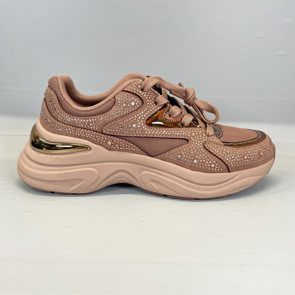 Skechers Street Dazzle N Dash Shoes Womens Size 6.5 Brown Studded Sneakers